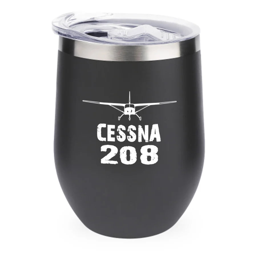 Cessna 208 & Plane 12oz Egg aviation design on 12oz egg cup, compact 12oz ceramic.