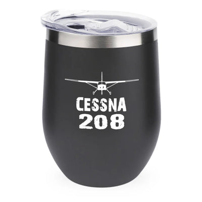 Cessna 208 & Plane 12oz Egg aviation design on 12oz egg cup, compact 12oz ceramic.