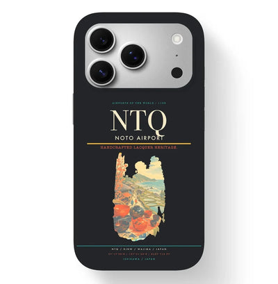 Wajima Airport (NTQ) design on black iPhone 17 Pro MagSafe case