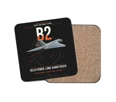 Avro Vulcan B2 design on black 1 piece coaster