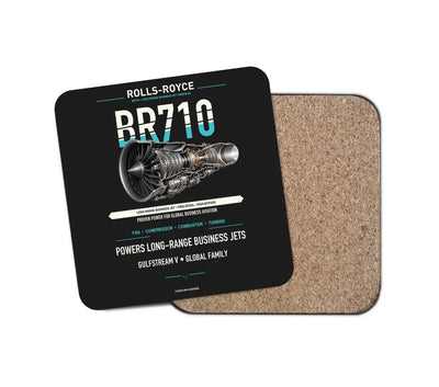BR710 design on black 1 piece coaster