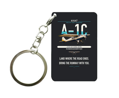 Aviat Husky A-1C-180 design on black designed key chain, double-side print