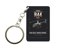 Thumbnail for Robinson R44 Raven II design on black designed key chain, double-side print