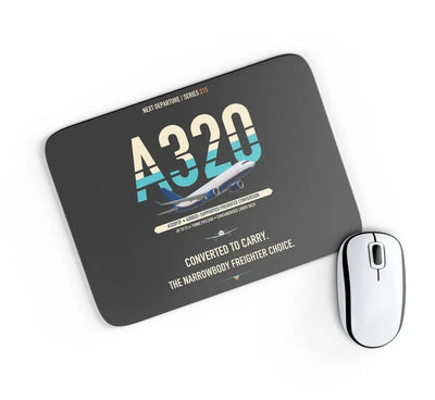 Airbus A320P2F design on black rectangle mouse pad