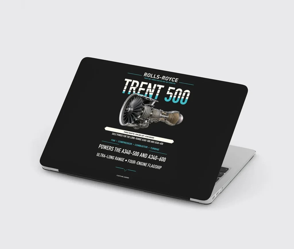 TRENT 500 design on black MacBook case