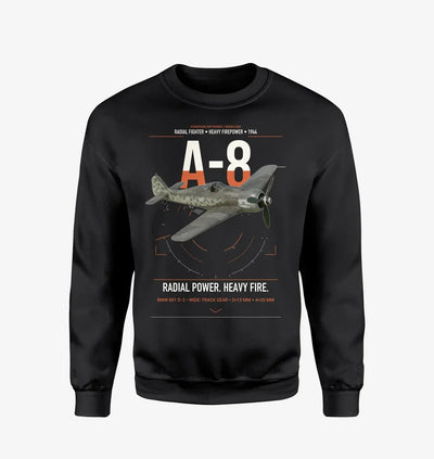 Focke-Wulf Fw 190A-8 design on black sweatshirt