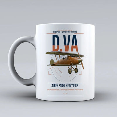 Albatros D.Va design on white ceramic mug, double-side print