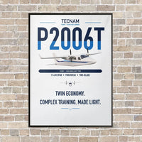 Thumbnail for Tecnam P2006T vertical canvas print - framed - white background