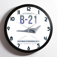 Thumbnail for B-21 Raider design on white framed wall clock