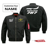 Thumbnail for The Boeing 787 Pilot Jackets (Customizable) aviation design printed on comfortable shell with classic fit designed jacket.