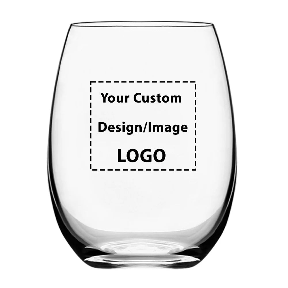 Custom Design/Image/Logo Water & Drink aviation design on water glass, crystal-clear premium glassware.