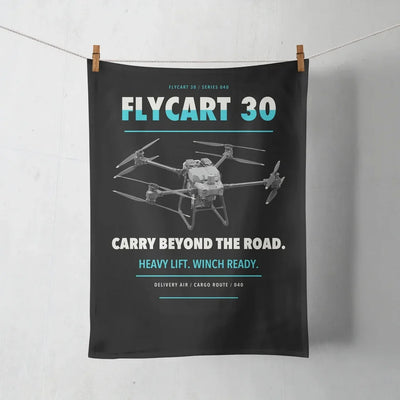 DJI FlyCart 30 design on black towel