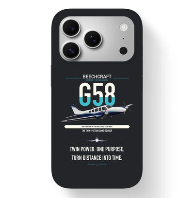 Beechcraft Baron G58 design on black magsafe iphone case, for iPhone 17 Pro