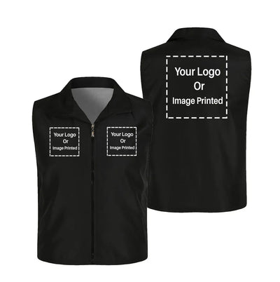 Custom THREE LOGO Thin Style aviation design printed on lightweight shell with sleeveless design thin vest.