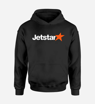 Jetstar Airlines logo printed on black hoodie