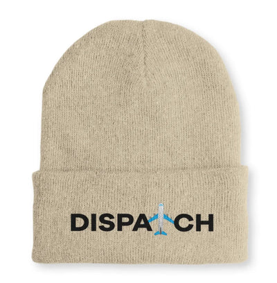 Dispatch Embroidered aviation embroidery on soft knit fabric beanie.