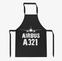 Thumbnail for Airbus A321 & Plane aviation design on durable cotton blend kitchen apron.