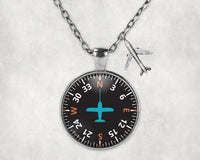 Thumbnail for Heading aviation necklace, stainless steel body with engraved detail.