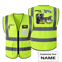 Thumbnail for Airbus A380 & GP7000 Engine aviation design printed on high-visibility reflective fabric reflective vest.