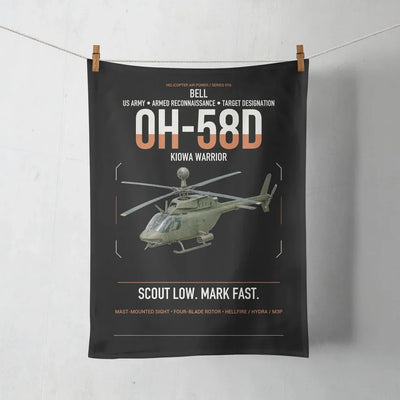 Bell OH-58D Kiowa Warrior design on black towel