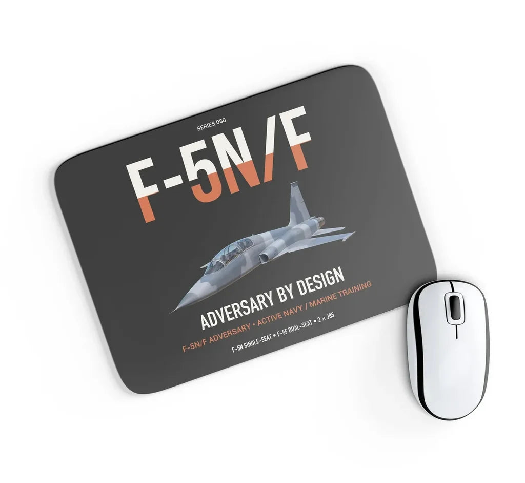 F-5N F Adversary design on black rectangle mouse pad
