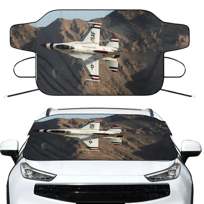 Amazing Show by Fighter Jet 16 Car aviation design on car windshield cover.