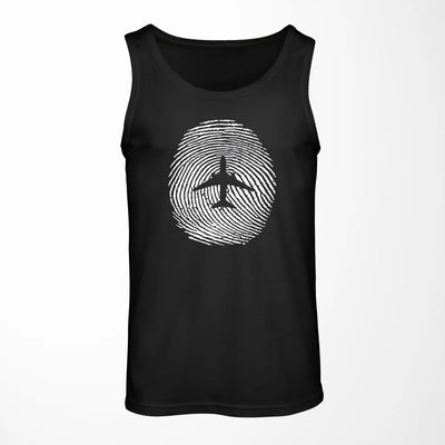 Aviation Finger Print aviation design on breathable cotton tank top.