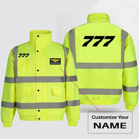 Boeing 777 Flat Text Reflective Winter Jackets