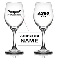 Thumbnail for Customisable Airbus A350 Wine Glass