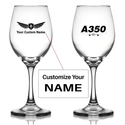 Customisable Airbus A350 Wine Glass
