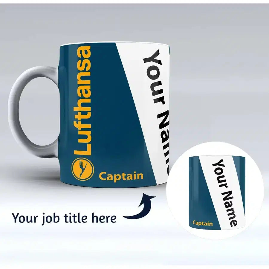 Lufthansa Airlines Designed Ceramic White Mugs - view 1