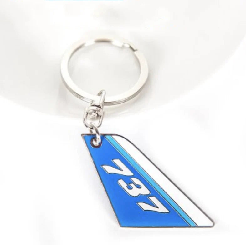 Colourful Boeing 737 aviation themed aviator-crafted key chain, polished metal alloy.
