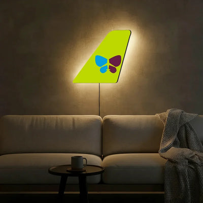 Jin Air Airlines aviation design on durable metal with LED aircraft tail wall art.