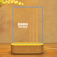 Thumbnail for Born To Fly & Pilot Epaulettes (3 Lines) aviation design on premium acrylic with LED 3D night lamp.