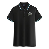 Thumbnail for Boeing 787 & GENX Engine aviation design printed on soft cotton stylish polo shirt.