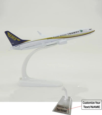 Side view of China Post Cargo Plane Boeing 737 Airplane Model (16CM) aviation 16-18cm scale model aircraft in diecast metal.