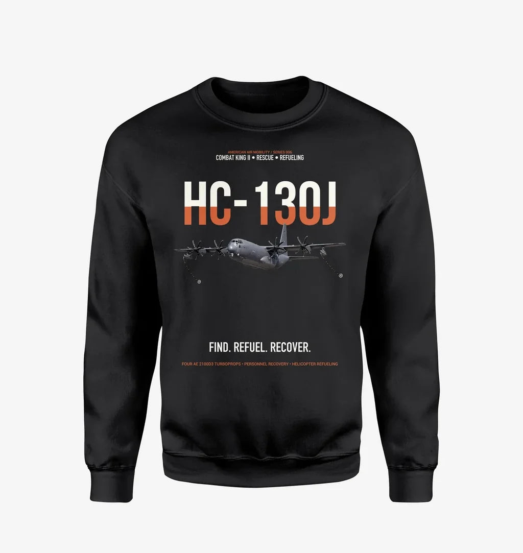 HC-130J COMBAT KING II design on black sweatshirt