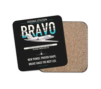 Thumbnail for Cessna Citation Bravo design on black 1 piece coaster