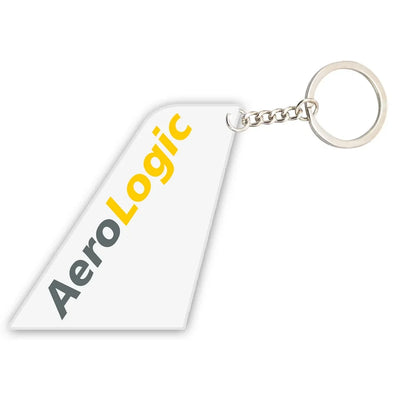 Aerologic Airlines aviation shaped key chain, durable metal alloy.