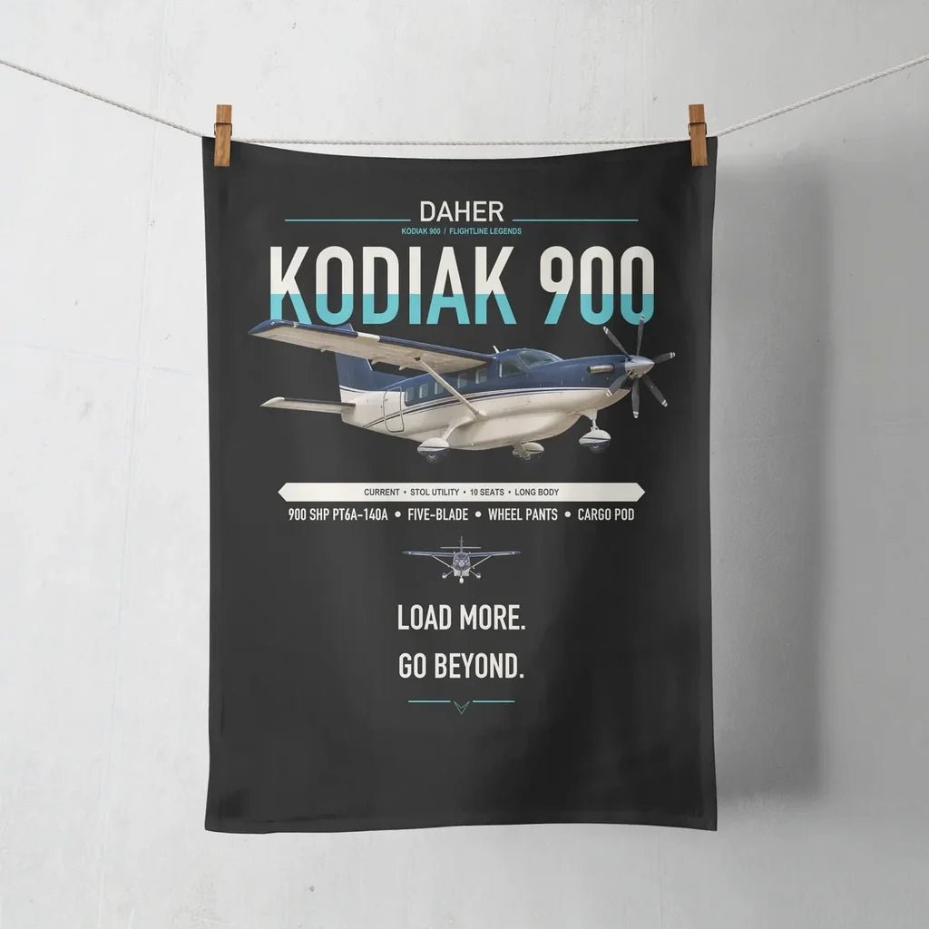 Daher Kodiak 900 design on black towel