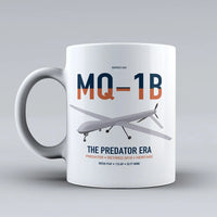 Thumbnail for MQ-1B Predator design on white ceramic mug, double-side print