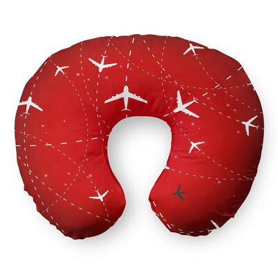 Travelling with Aircraft (Red) Travel & Boppy aviation design on memory foam with soft cover travel pillow.