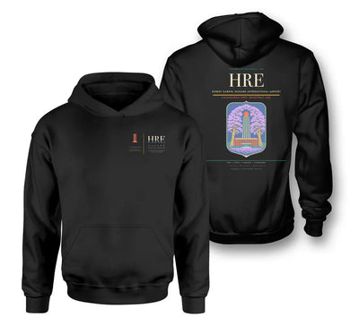 Robert Gabriel Mugabe International Airport (HRE) design on black double-side hoodie