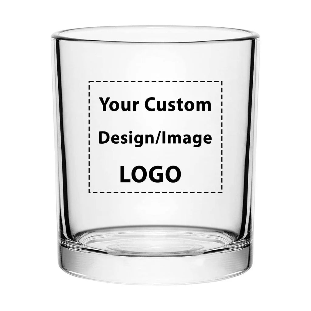 Custom Design/Image/Logo aviation design on whiskey glass, special-edition crystal cut.