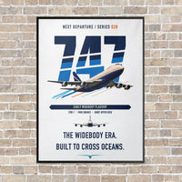 Thumbnail for Boeing 747-200B vertical canvas print - framed - white background