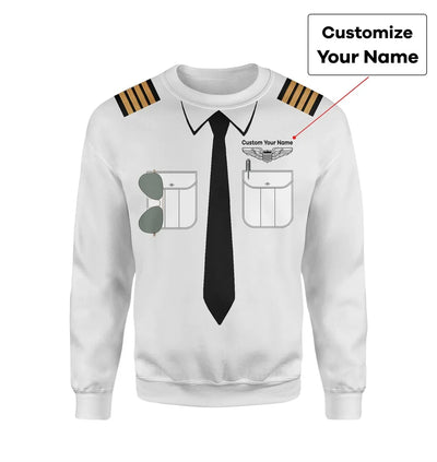 Customizable Pilot Uniform (Military Badge) 3D Sweatshirts aviation design on crisp poplin cotton pilot uniform clothing.
