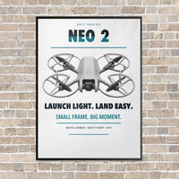 Thumbnail for DJI Neo 2 vertical canvas print - framed - white background