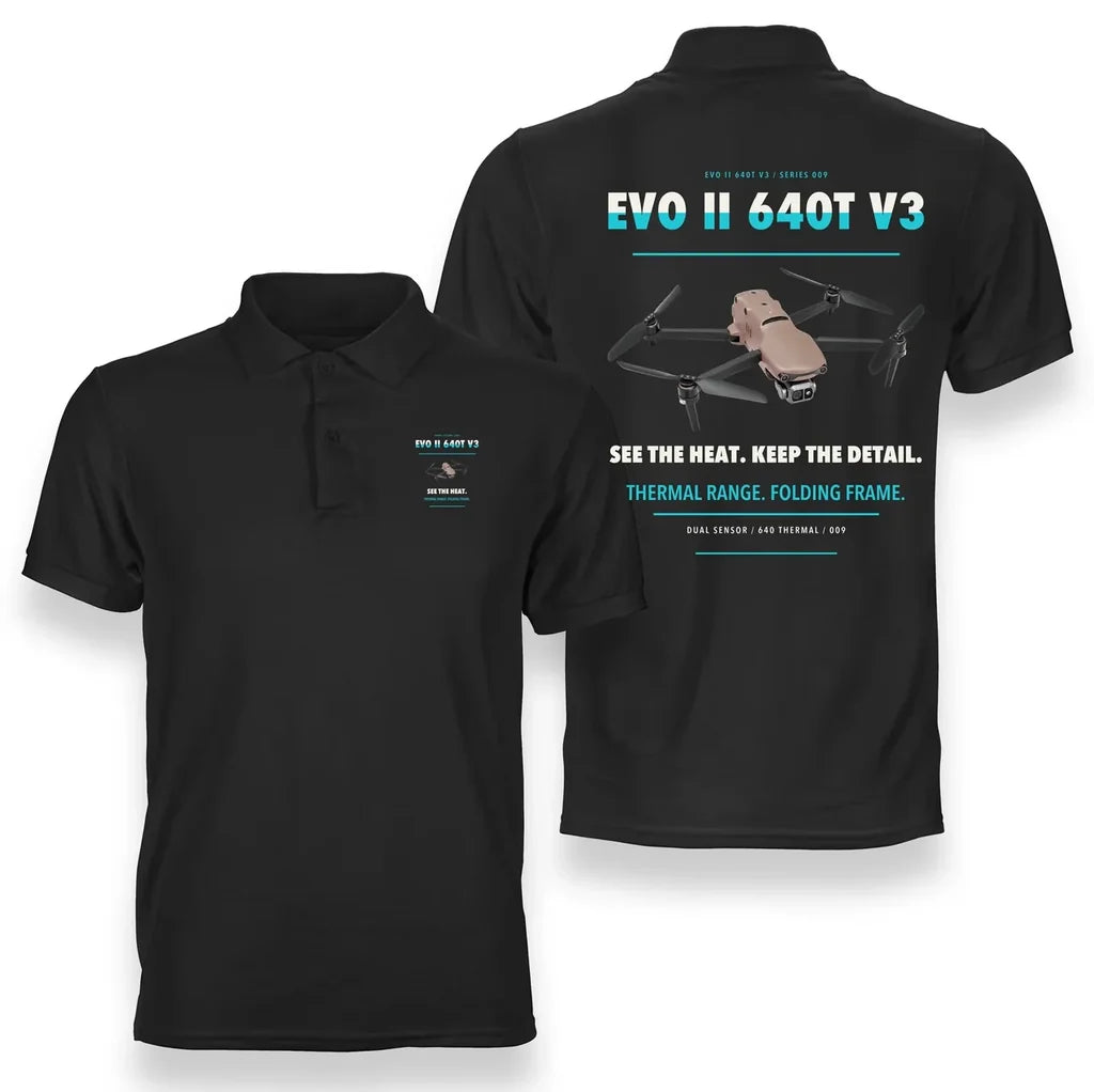 Autel EVO II Dual 640T V3 design on black polo
