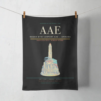Rabah Bitat Airport (AAE) design on black towel