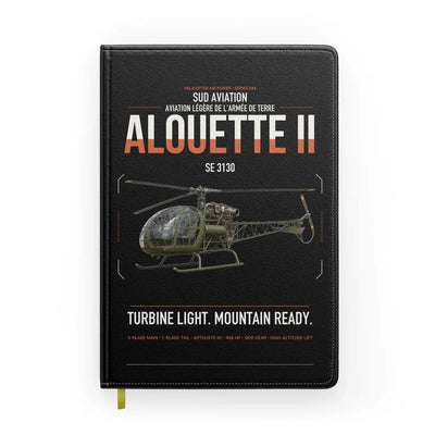 Sud Aviation SE 3130 Alouette II design on black notebook
